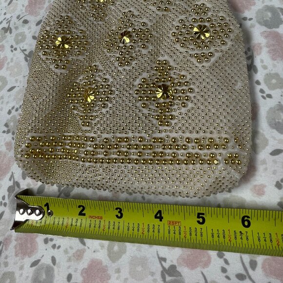 Mister Ernest Handbag - Gold colored beading, Made in Hong Kong - Picture 11 of 12